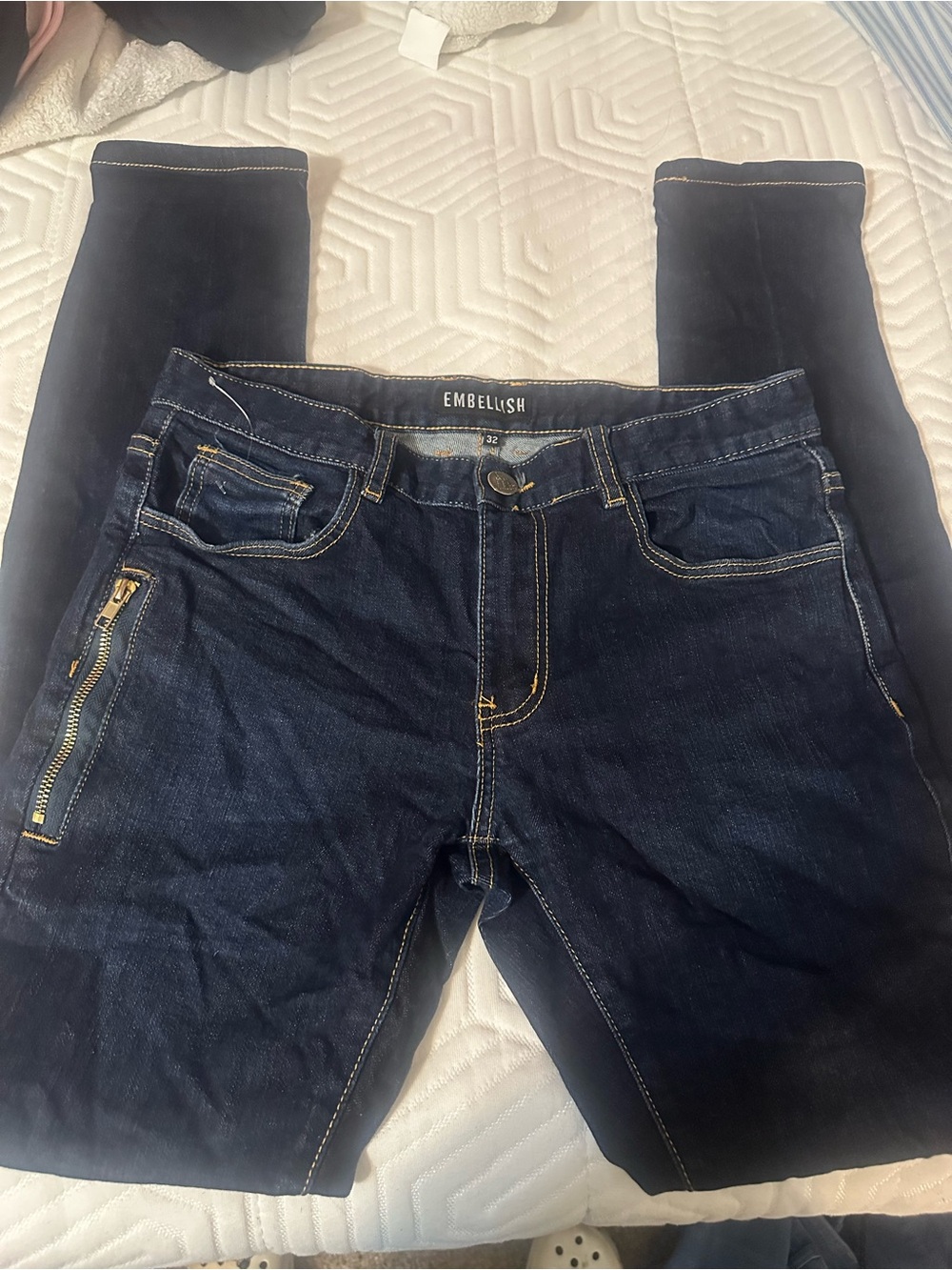 Embellish Men’s Skinny Jeans in Dark Blue